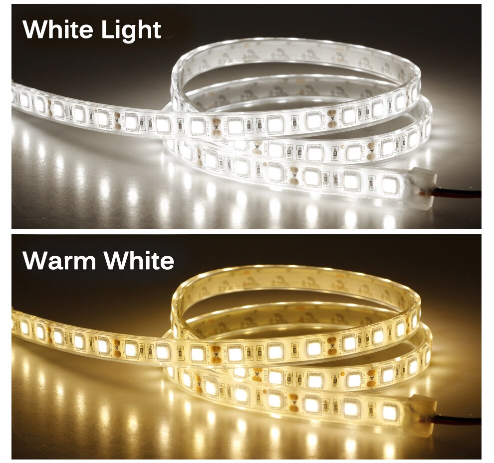 Waterproof LED Strip Light Warm White Blue Green Red RGB Flexible Lamp Ribbon IP65 IP67 IP68 Outdoor Lighting Tape