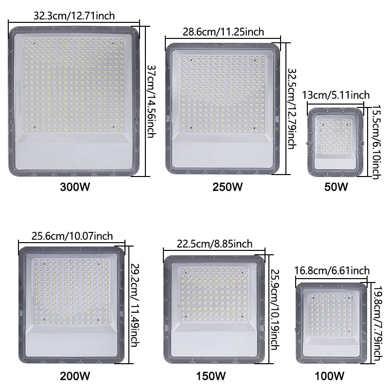 LED Flood Light Outdoor Spotlight (10W–100W) 220V - 6500K Daylight IP66 Waterproof Wall Lamp for Garage, Gym & Street