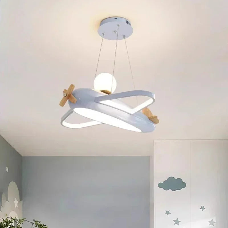 Airplane Lamps Modern Children's Room Chandeliers Simple Creative Baby Nursery Little Boy Girl Bedroom Home Decor Led Chandelier