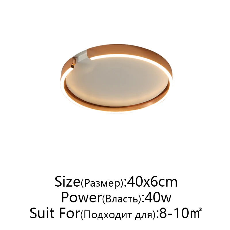 Rose Gold LED Ceiling Light - Modern Circular Dimmable Flush Mount Lamp