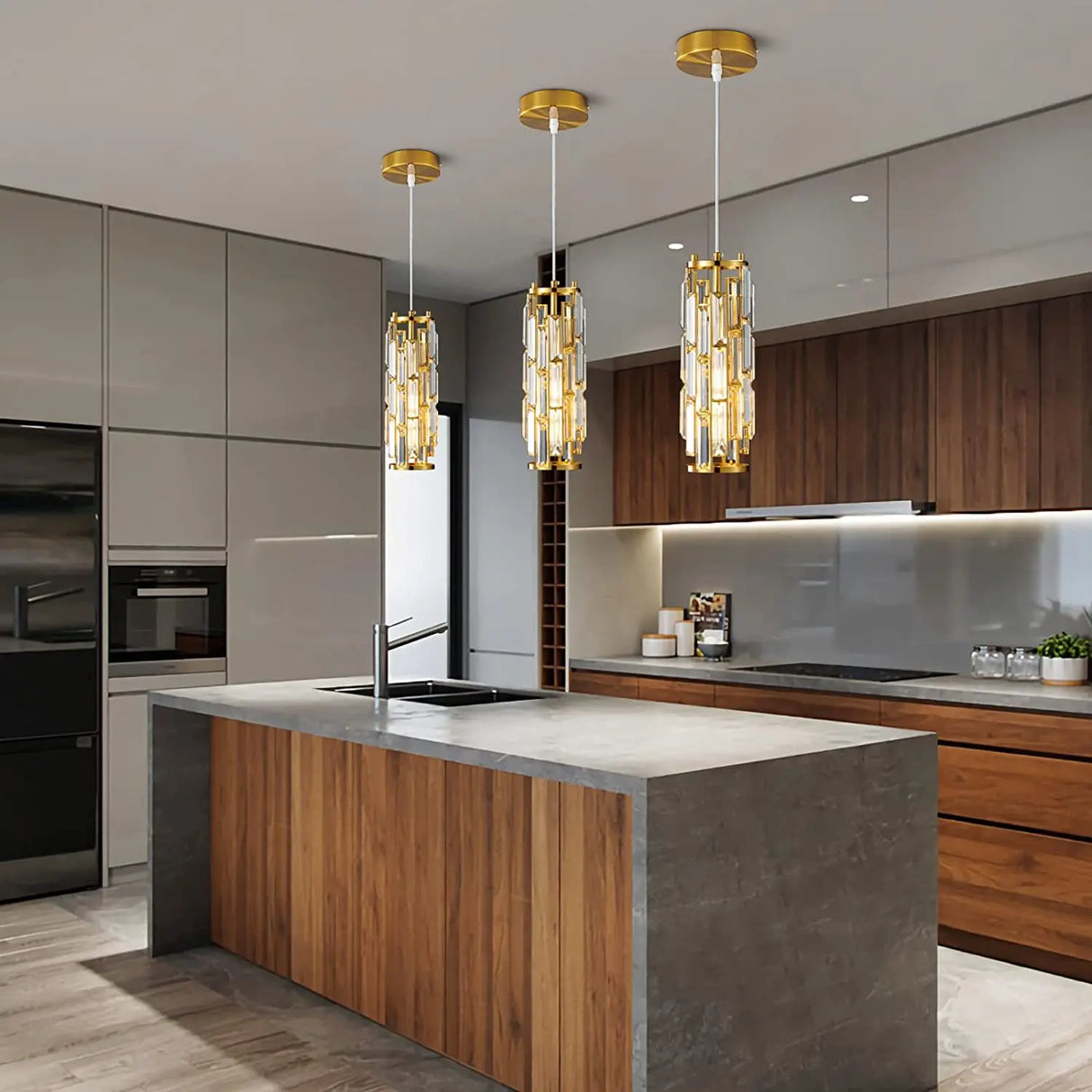 Modern Crystal Pendant Light Appliance Crystal Hanging Lamp for Dining Bar Bedside Crystal Suspension Home decor Fixtures