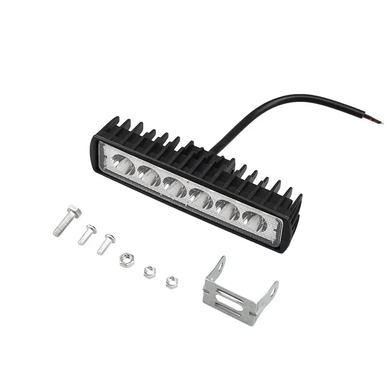 18W 6-LED Car Work Light - Universal 12V High-Bright Offroad Spotlight