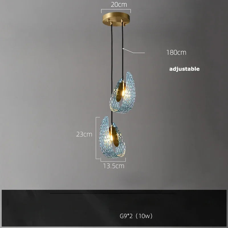 Blue Flower Ceiling Chandelier 2026 Modern Home Decor LED Hanging Lamp Dining Room Lustre Luxury Living Room Art Decor Lamparas