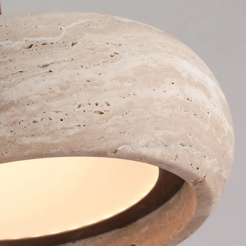 Designer Creative Bedroom Headboard Pendant Lamp Wabi Sabi Yellow Cave Stone LED Living Room Chandelier Foyer Corridor Lighting