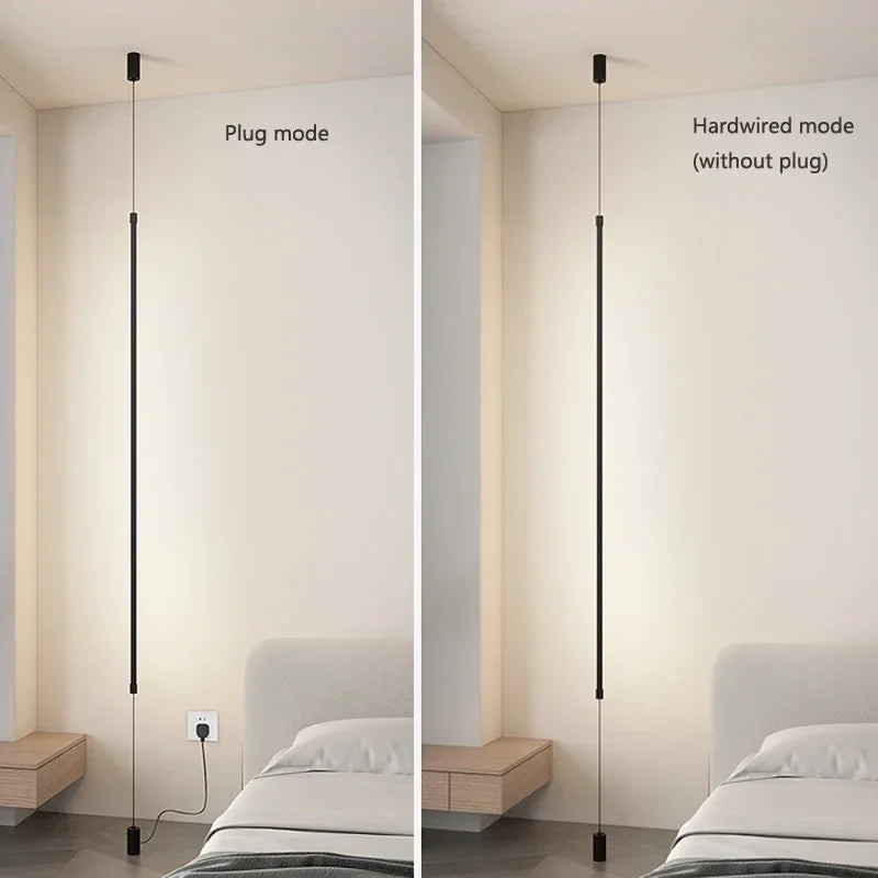 Suspension Slim Line LED Floor Light Hanging Pendant Lamp Living Room Bedroom Modern Minimalist Home Lighting Fixture