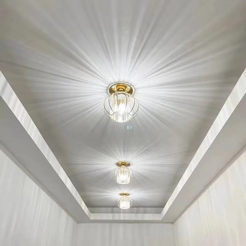 Modern Ceiling Light Semi Recessed Ceiling Fixture Chrome Finish for Bedroom Bathroom Hallway Closet Silver