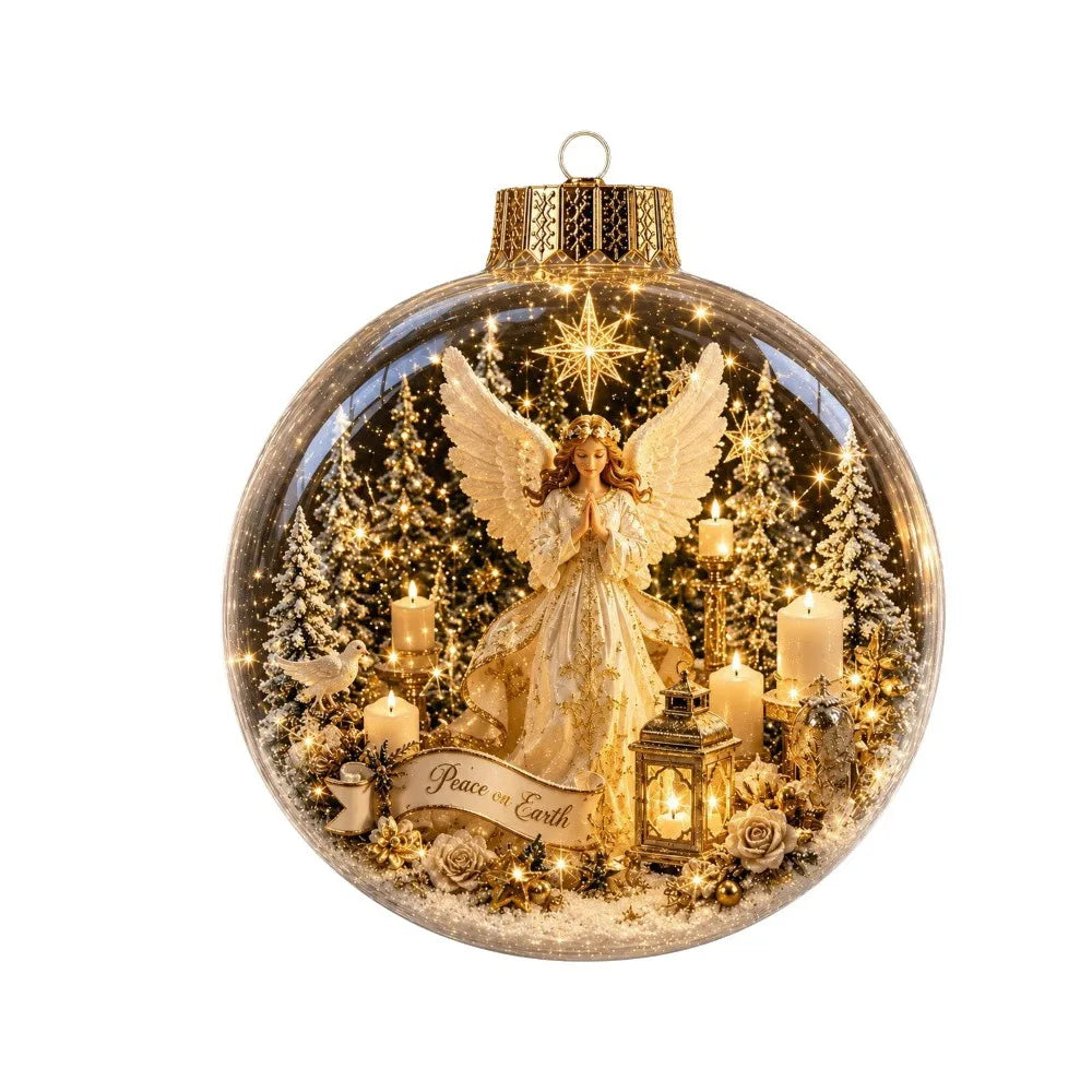 Acrylic Lighted Christmas Ball Ornament Transparent LED Lighted LED Christmas Tree Globe Decor Decorative