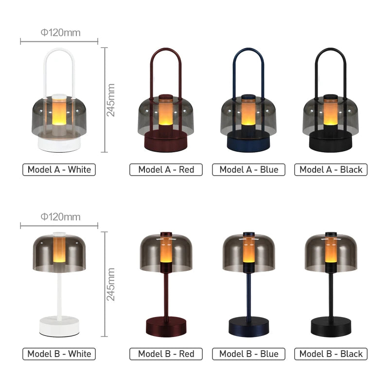 Modern Retro Nordic Desk Lamp - Rechargeable Cordless Indoor Table & Camping Lamp
