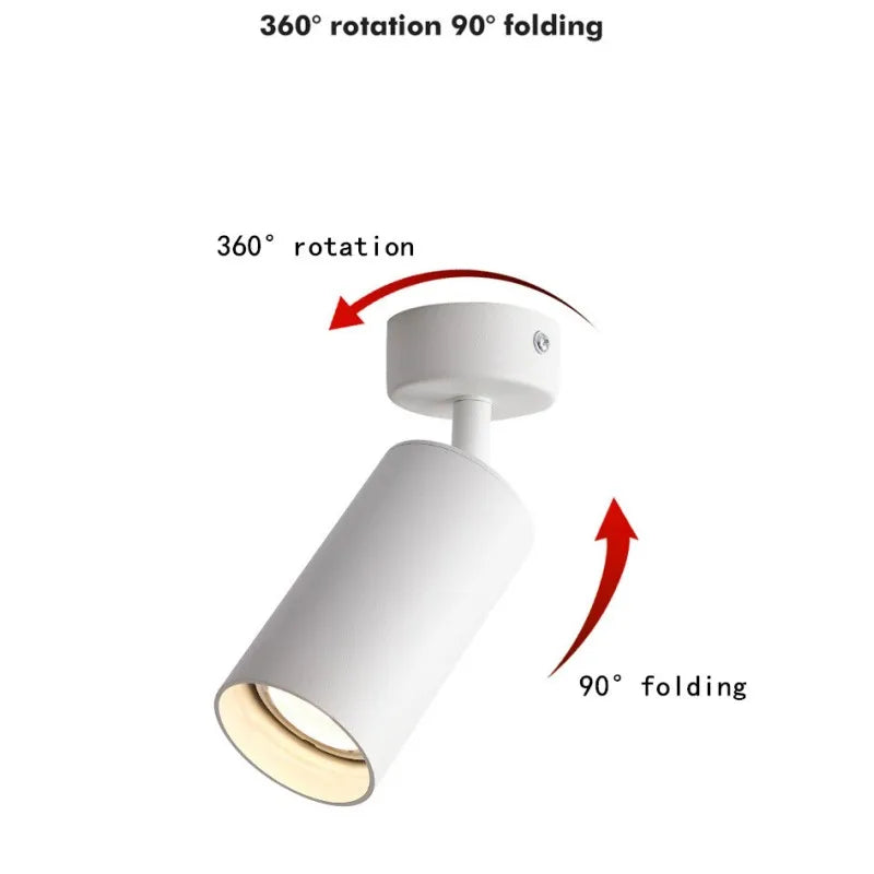 GU10 Spotlight Ceiling Surface Mounted Spot Light Shell White Black Adjustable Retail Shop Spot Lamp Housing