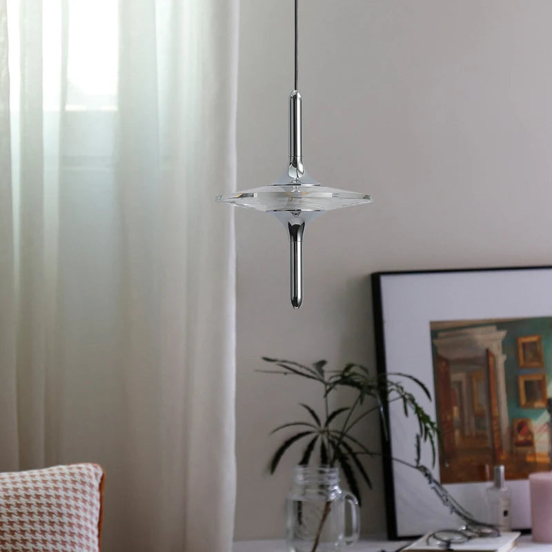 Crystal UFO Chandelier Pendant Lamp Bedside Pendant Light Entryway Hallway Background Wall Ambient Light Entrance Decoration