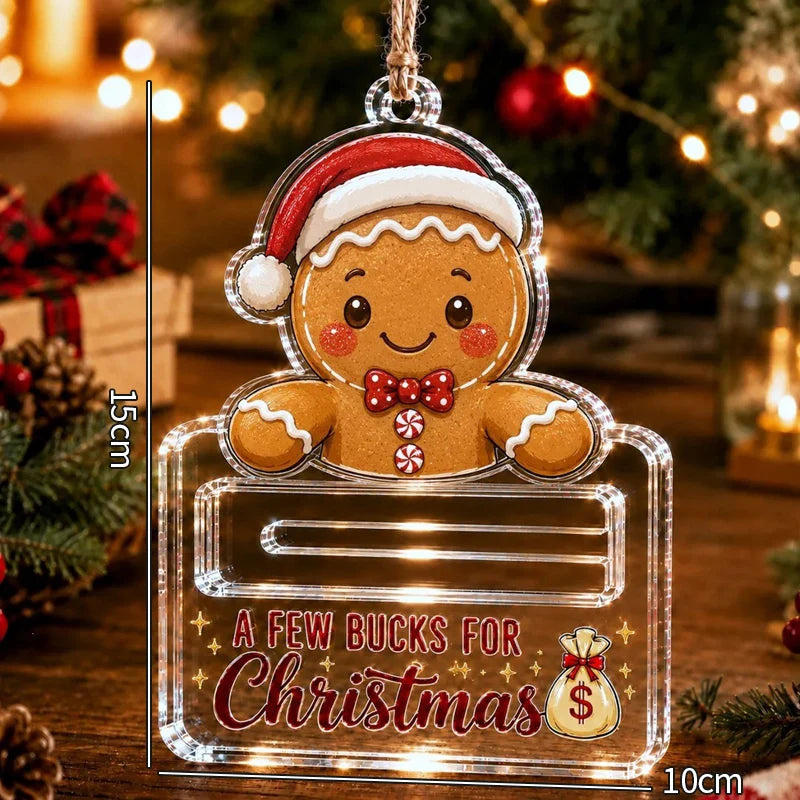 Money Storage Christmas Tree Hanging Ornament Clear Piggy Bank Christmas Decoration 2026 Cash Slot Hanging Pendant Navidad Decor