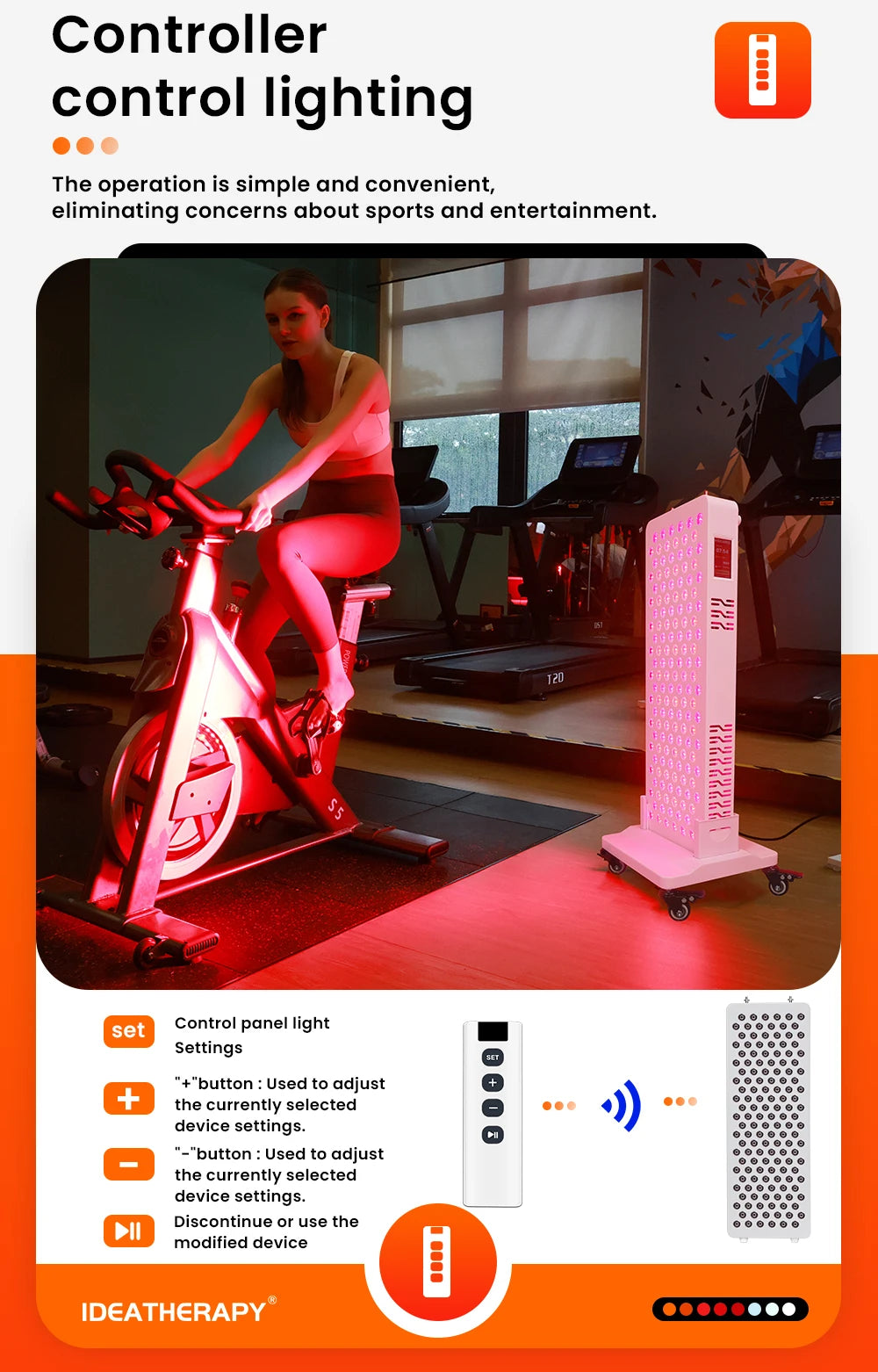 Red light therapy bluetooth function red light therapy 8 wavelengths red light therapy panel with touch screen