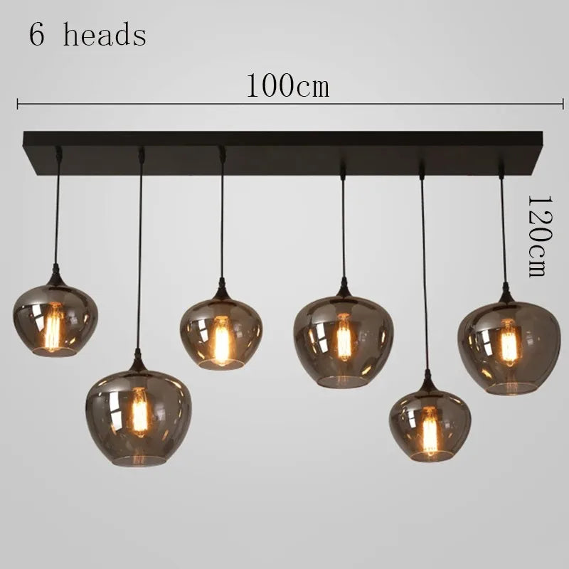 Modern LED Glass Ball Pendant Lamp for Living Room Bedroom Dining Kitchen - Indoor Hanging Chandelier Home Decor Light