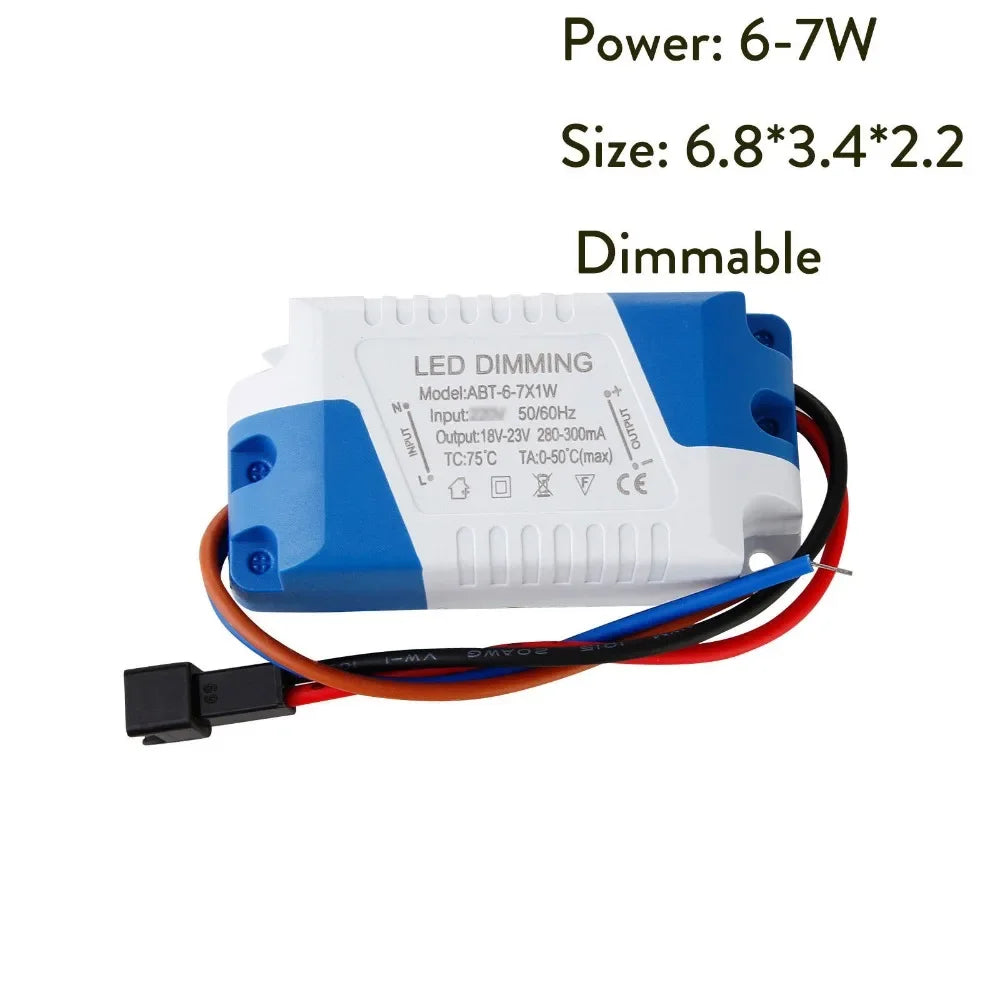 Dimmable LED Driver 3W 5W 6-7W 7-15W 15-24W Power Supply LED Transformer 110V 220V LED Dimming Adapter for LED Downlight