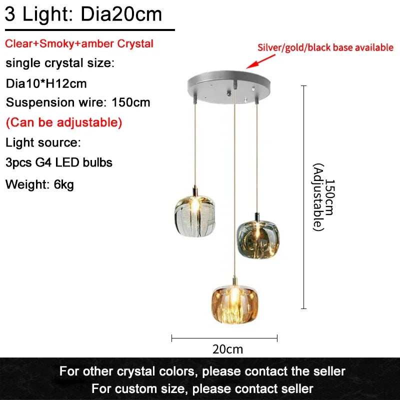 Modern Art Crystal Ball LED Chandelier - Long Staircase Hanging Lamp