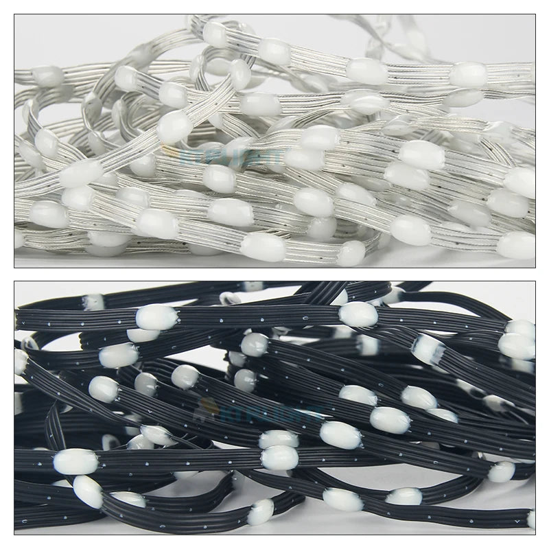 Ktrlight 12V 4pin WS2811 Data/GND/Return Black and transparent addressable Christmas Lights Addressable WS2812B RGBIC Seed Pixel