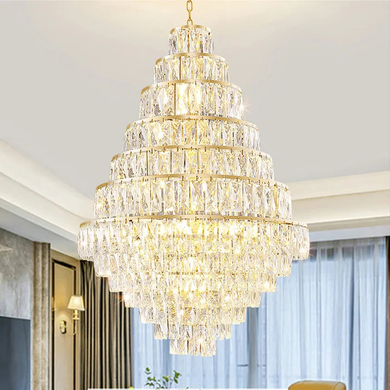 Luxury Crystal Chandelier Ceiling Pendant Lamp for Living Room Żyrandol Lamps Home Decor Lustre Salon Ceiling Light Fixtures