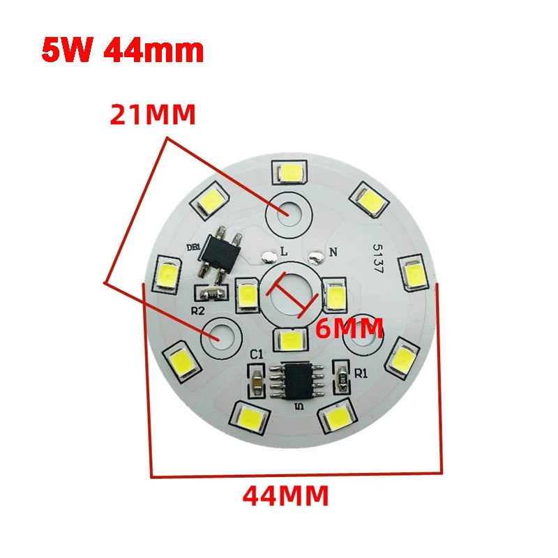 AC 220V Driver-free 2835 SMD Led Chip 3W - 18W 28mm - 120mm Lamp Light Board Bulb Round Light Source