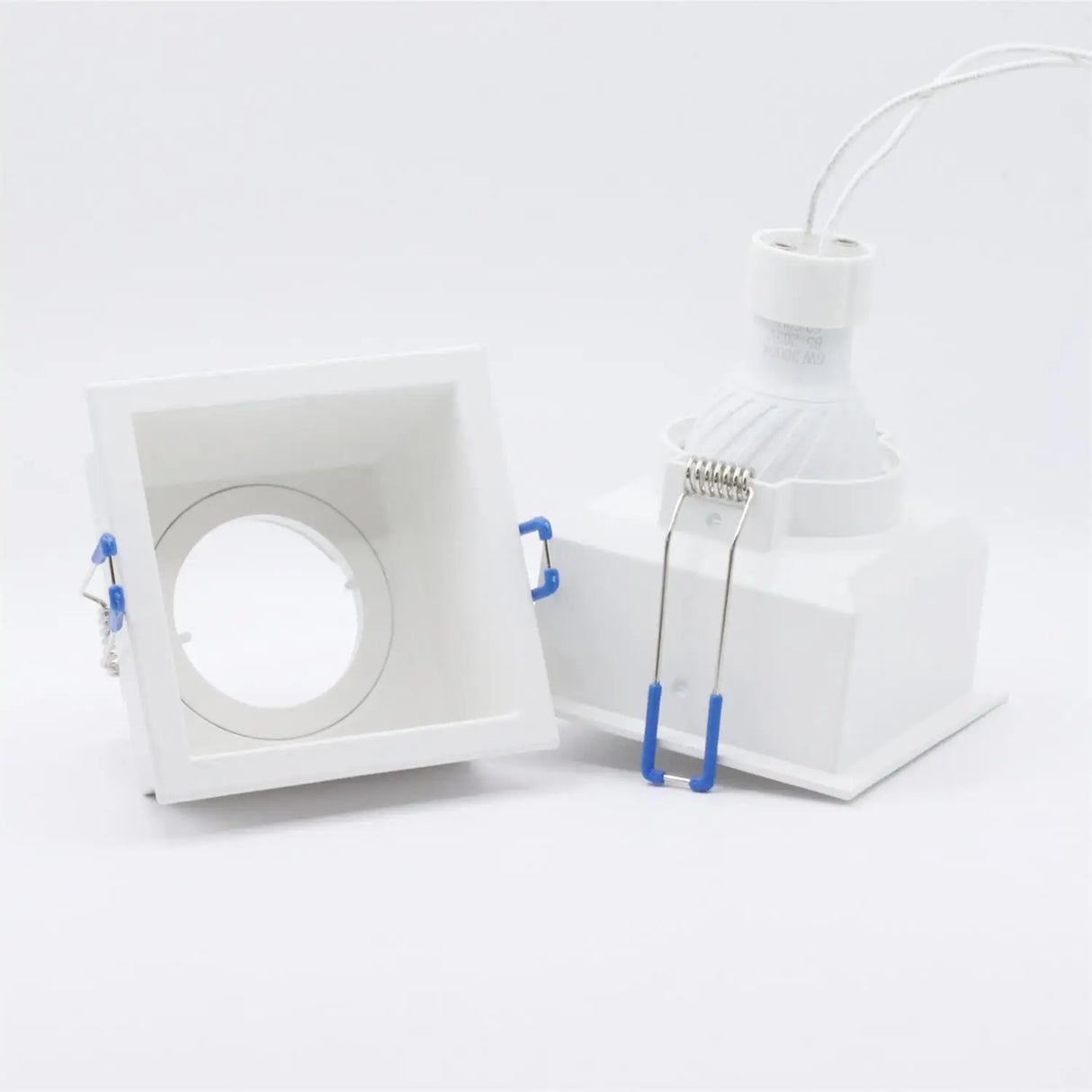 High Quality LED Eyeball Casing Downlight Ceiling Light Fixture Zinc Alloy Ceiling Spotlight Frame White Square Head