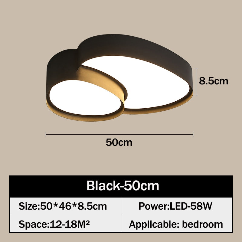 Modren LED Ceiling Lamps Living Dining Room Study Bedroom Nordic Minimalist Acrylic Black White Home Decor Lustre Lights Fixture