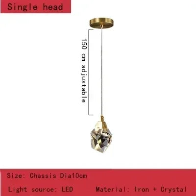 Nordic Villa Staircase Crystal Pendant Lights For Living Room Bedroom Kitchen Shop Home Decoration Chandelier Indoor Lighting