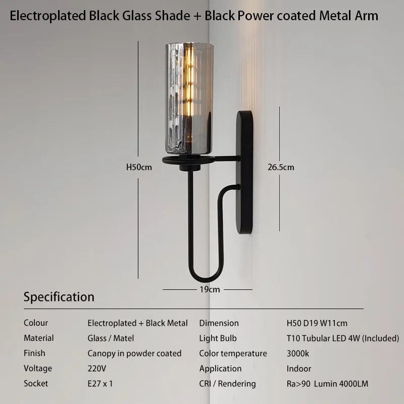 Caren Lighting Luxury wall sconces Shadow Modern nordic wall lamp e27 glass filement Edison hotel bedroom decorative interior