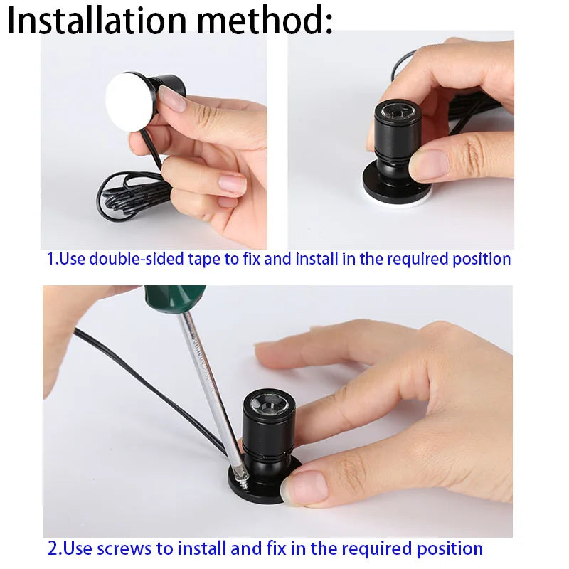 Mini 3V 1W LED Battery Box Spotlight (1-to-2 Splitter Cable) - Small Micro Lamp for Handmade Models, Display Counters & Crafts