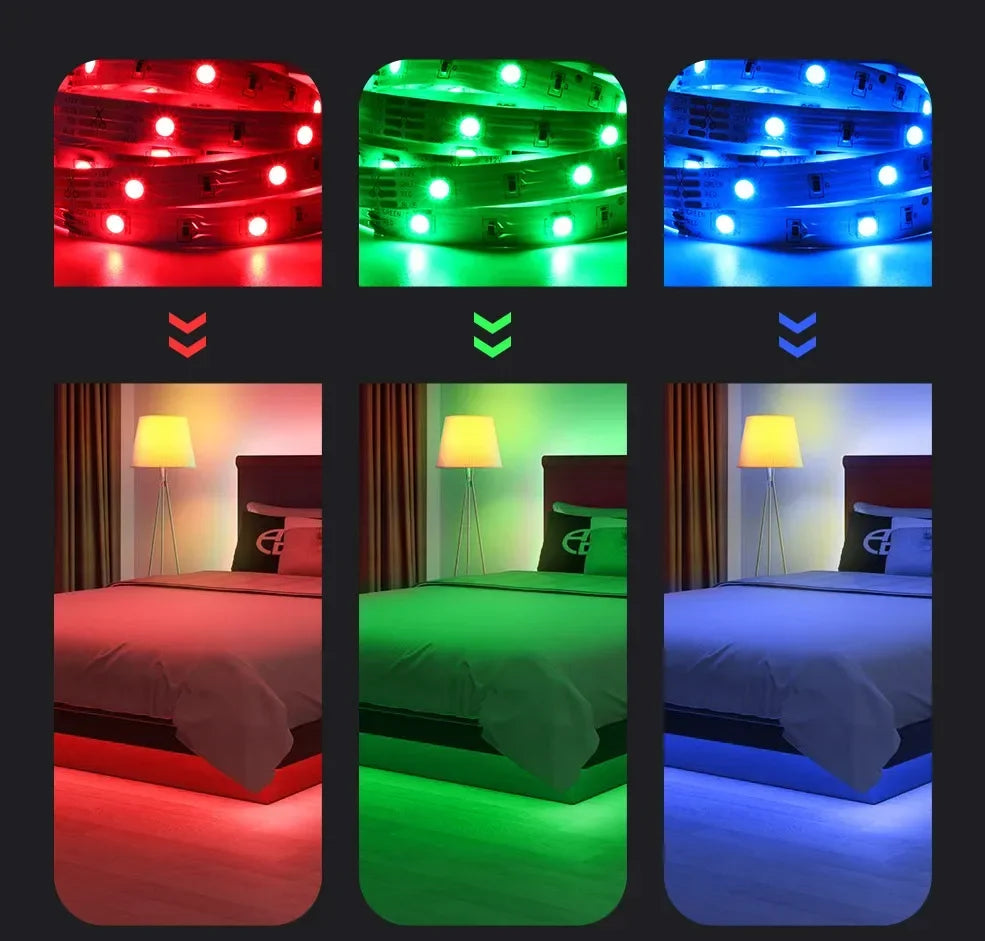 LED Strip Lights Navidad Game Room Decor Led 10m 20m RGB 5050 Bluetooth Usb Tv LED Strip Neon LED Lights Christma Decoration
