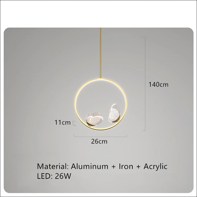 Nordic Luxury Butterfly LED Lights High Quality Bedside Lamp for Bedroom Restaurant Living Room Decoration Acrylic Chandelier