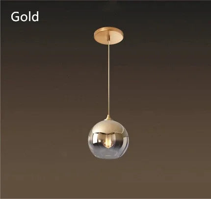 Nordic Modern Minimalist Creative Bedroom Bedside Lamp Whole House Cafe Restaurant Bar Round Glass Small Chandelier