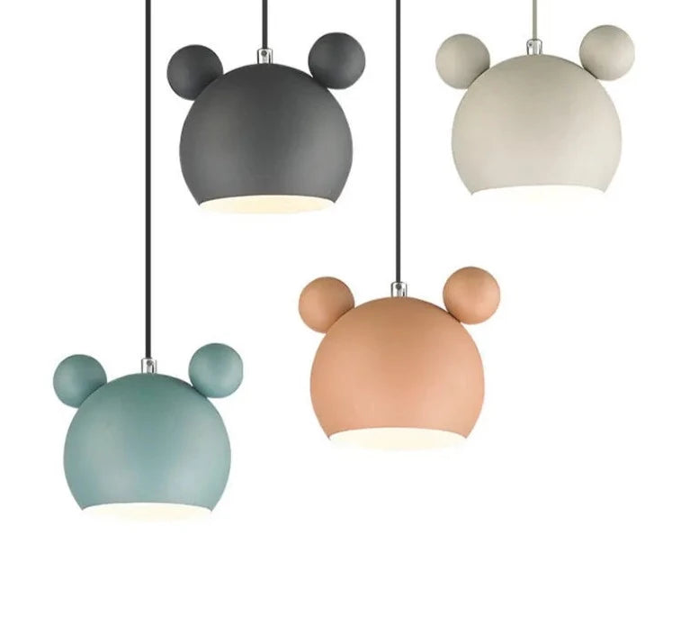 Nordic Style E27 Macaron Cartoon Pendant Lamp Simple Iron Child Room Chandelier For Kitchen Living Room Hotel Indoor Lighting