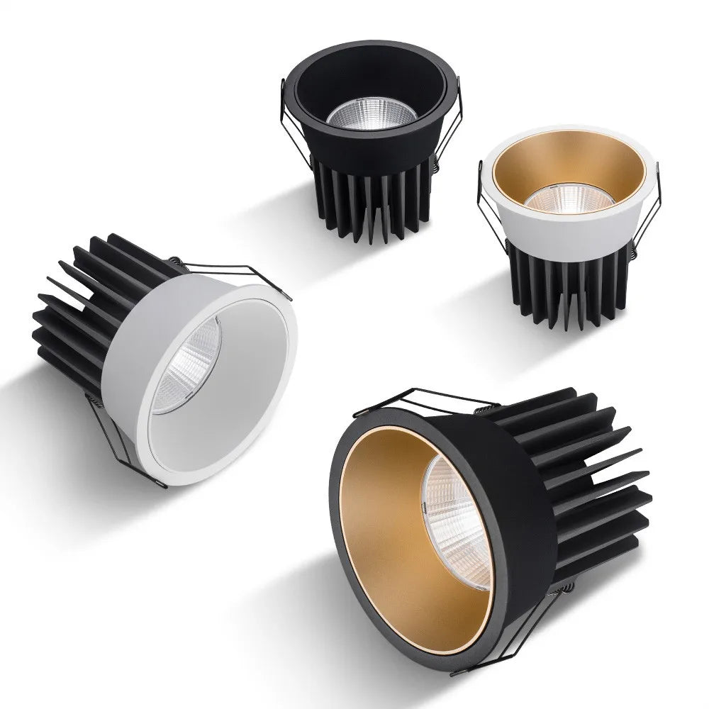 Dimmable LED Downlight Recessed Ceiling Lamp Spotlight Aluminum LED COB Light 5W 10W 12W 18W 20W 24W AC110V 220V Home Office Store