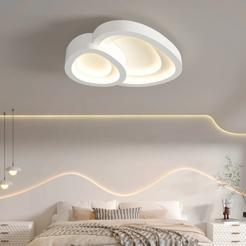 2025 New Modern Simple LED Chandelier For Living Room Bedroom Dining Room Kitchen Ceiling Lamp White Remote Control Lustre Light