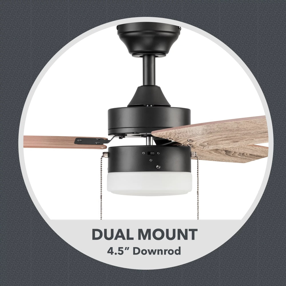 Oil-Rubbed Bronze 3 Blade Ceiling Fans Room Decor Home Fan Ceiling Fan with Led Light