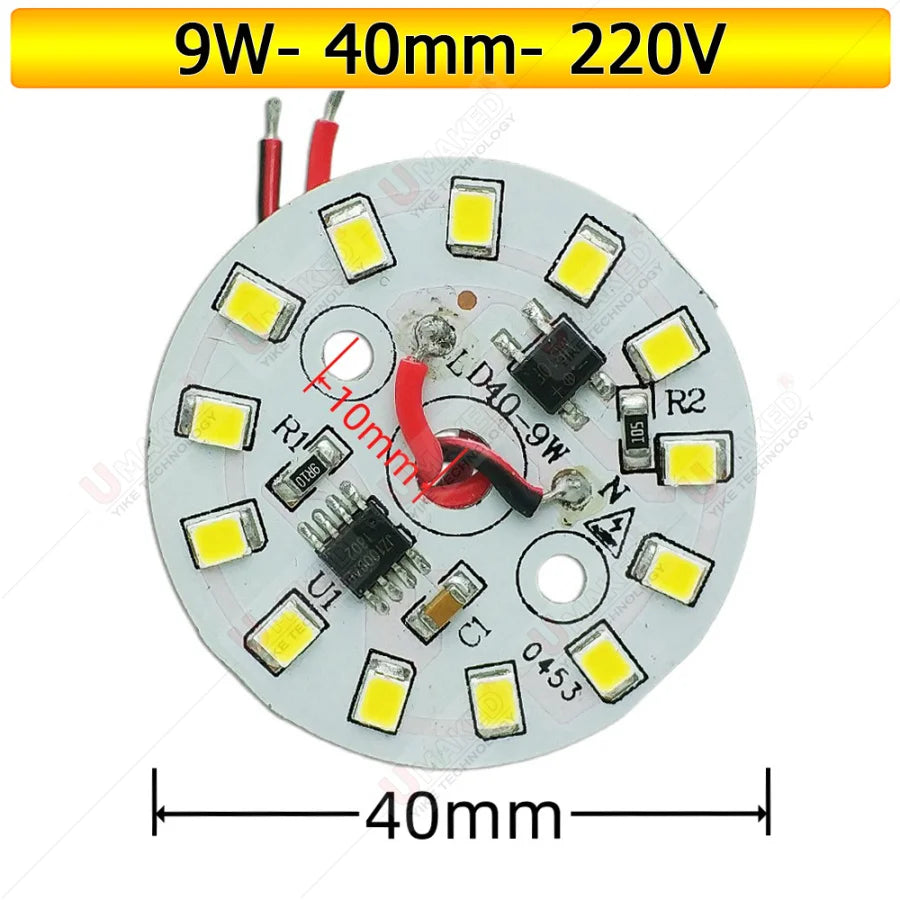 10-Pack AC 220V LED PCB Aluminum Plate - Integrated IC Driverless Light Board