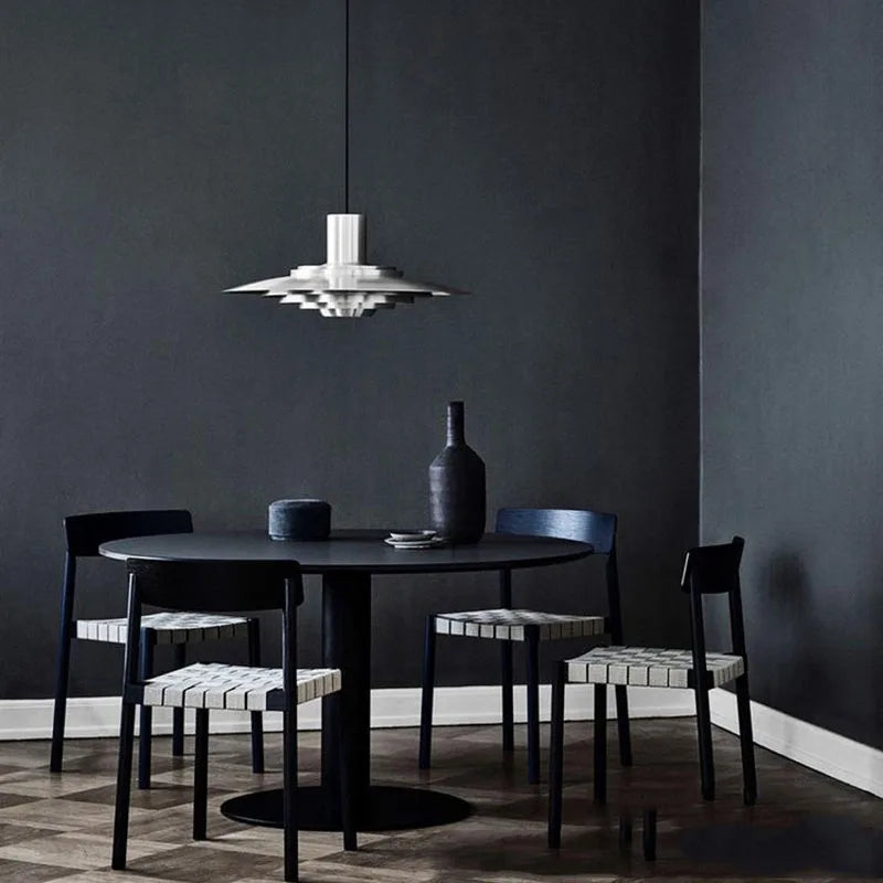 White Silver Aluminium E27 Pendant Lights Art Design For Dining Kitchen Bar Bedroom Cord Adjustable Hanglamp 110-220V