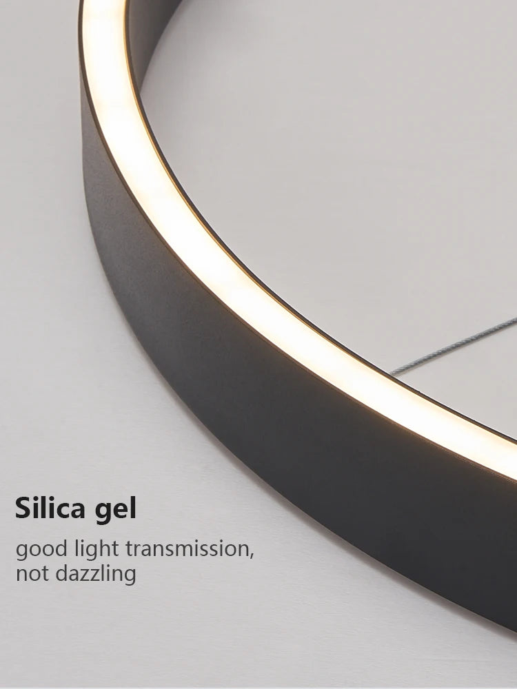 Nordic modern chandelier simple ring light led pendants round lamps