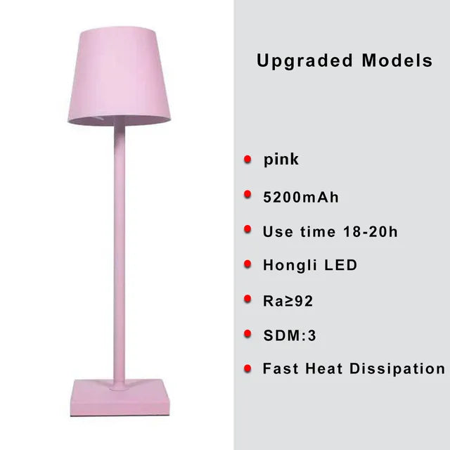 Hotel Cordless Usb Rechargeable Table Lamp Poldina Waterproof Touch Switch Table Lamp for Bedroom Hotel Living Room Restaurant