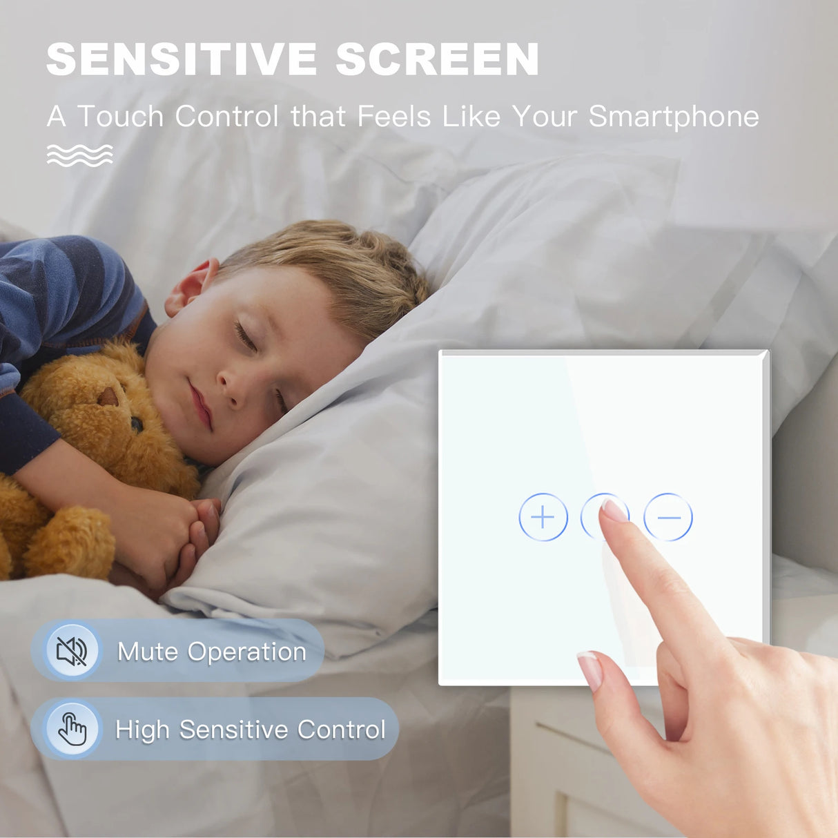 LED 1Gang Touch Dimmer Switch 1Way LED Dimmable Switch Wall Sensor Switch Blue Backlight Glass Panel EU Standard 10A