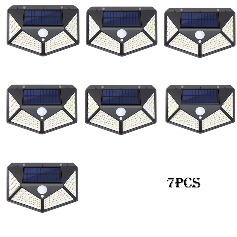 100 LED Solar Lights Outdoor Solar Wall Lamp PIR Motion Sensor Lamp Waterproof Solar Street Light for Garden Decoration