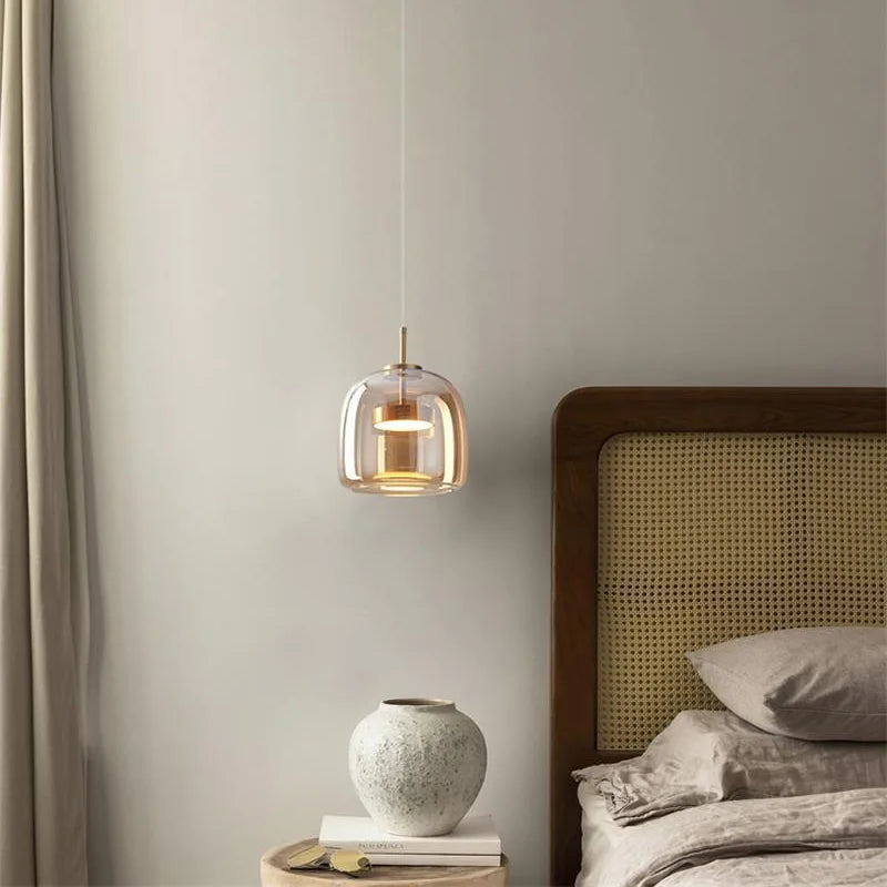 Nordic Pendant Light Modern LED Minimalistic Glass Hang lamp for Bedroom Dining Room Bar Home Decors Suspension Kitchen Fixtures