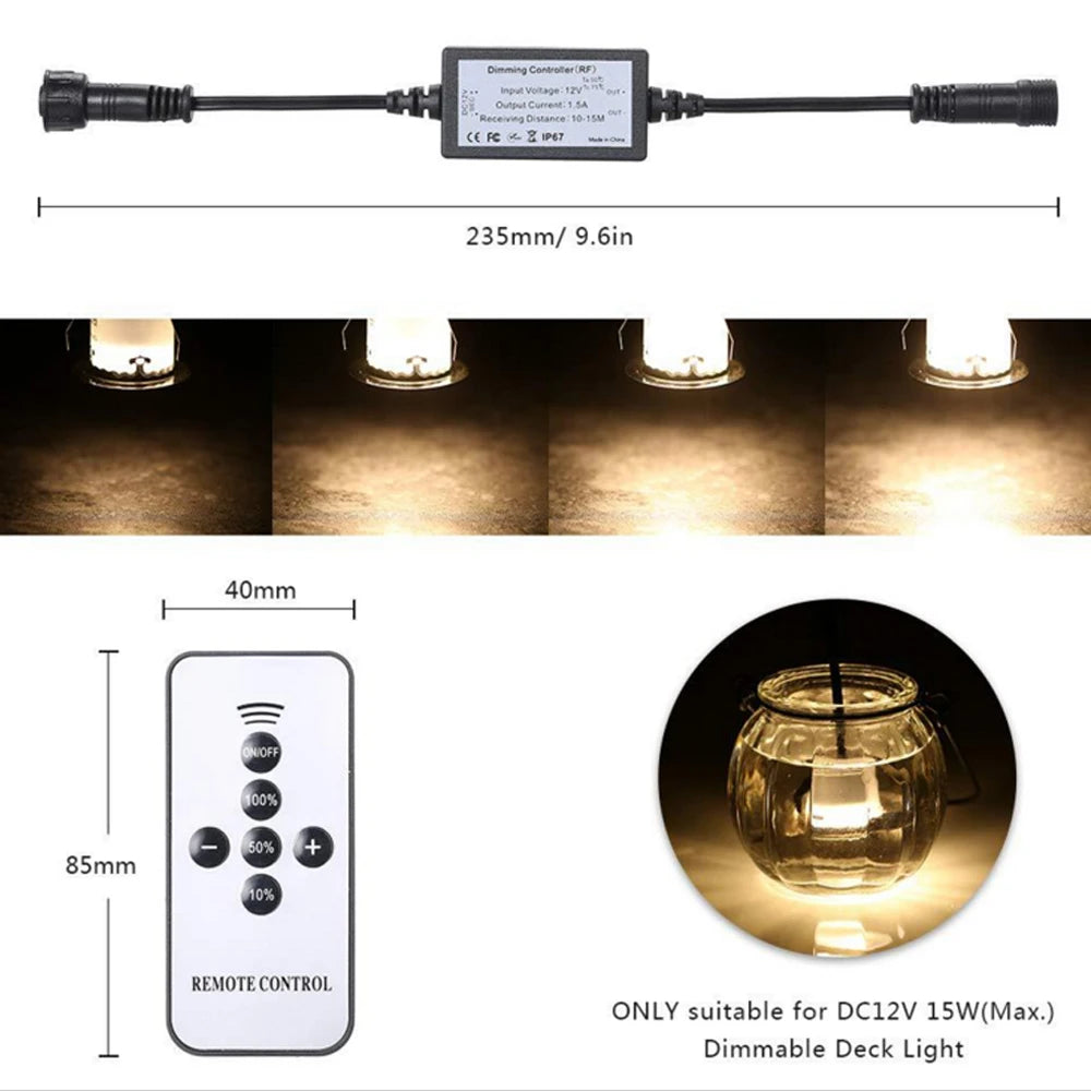 LED Deck Lights 12V Dimmable Underground Lamp | Recessed Outdoor Stair Lighting | IP67 Waterproof Garden Lights