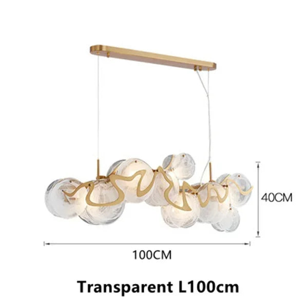 Modern Luxury Living Room Glass LED Pendant Lamp Restaurant Bedroom Chandelier 2025 New Round Bar Counter Home Lighting Decor
