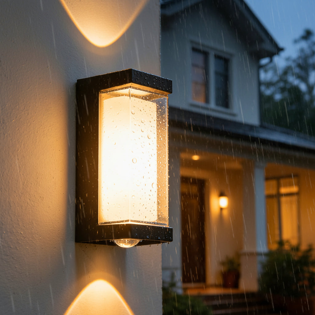 Waterproof LED Crescent Wall Lamp - 12W Outdoor Garden Square Sconce
