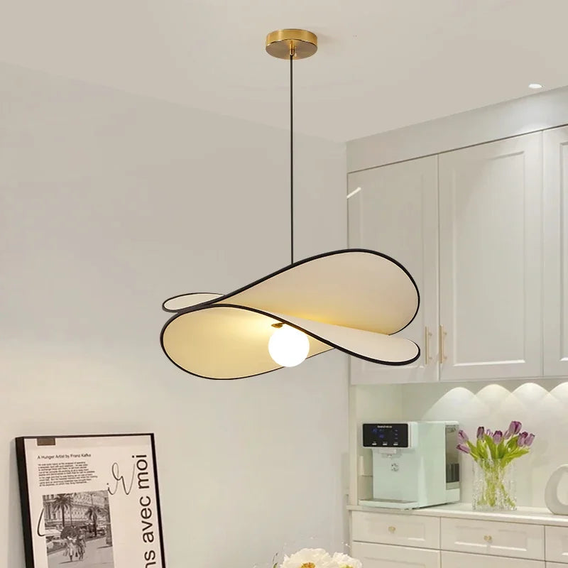 Wabi Sabi Dining table Pendant Lamp Bedroom Living Room Restaurant Shop Creative Fabric Design Pendant light Led Art Chandelier