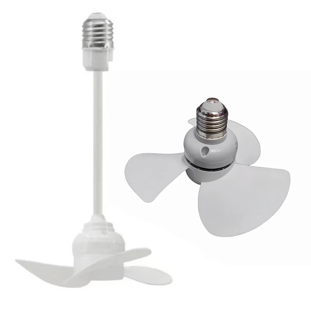 Compact 14cm E27 Screw Base Ceiling Fan - Brushless Motor Quiet Indoor Socket Fan