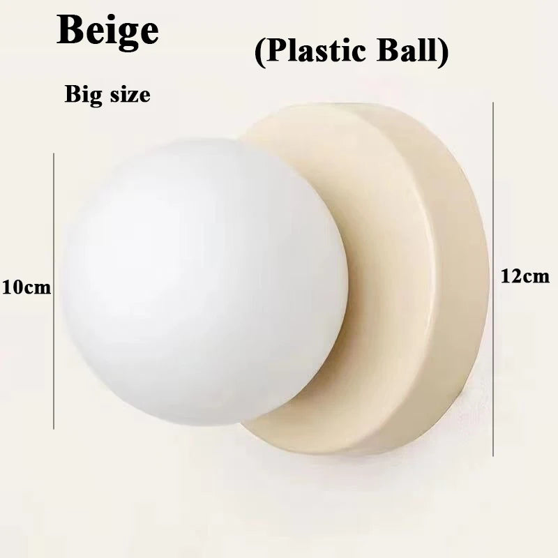 Macaron Soft Style Small Wall Sconce - Modern E27 Ball Lamp for Home Decor
