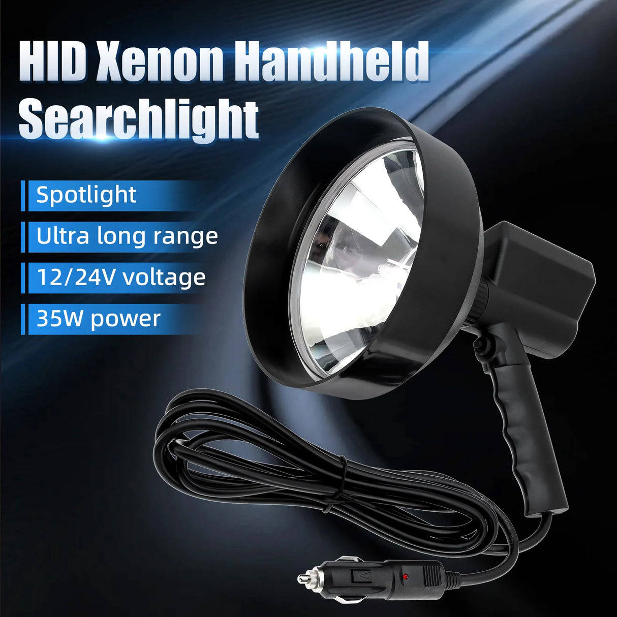 7inch -9 inch Xenon Lamp Handheld Camping Hunting Fishing Spot Light Spotlight Off Road Car Light Bar Led Working Lights 12v 24v