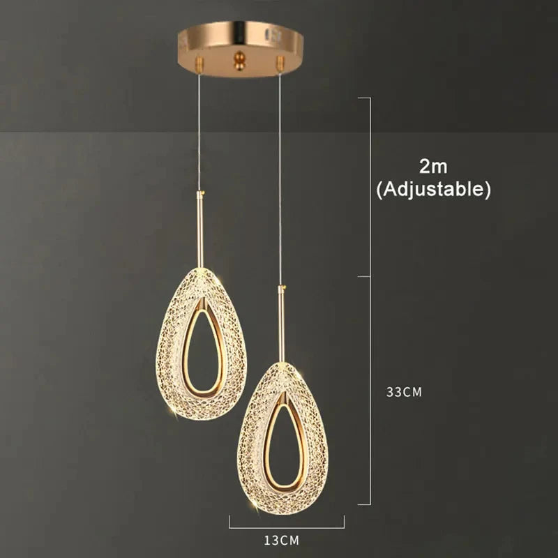 Modern Crystal LED Pendant Lamp - Luxury Indoor Lighting for Home Decor