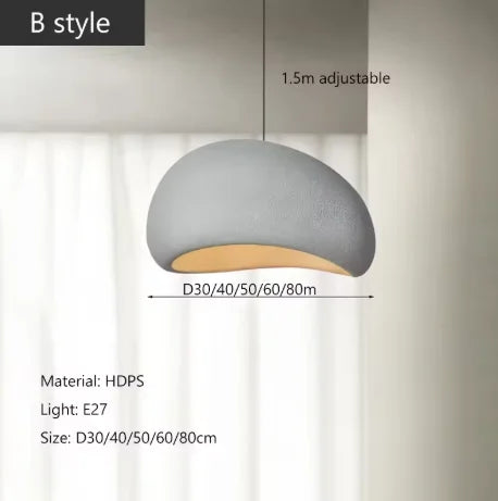Wabi-Sabi E27 Pendant Light - Nordic Modern Chandelier for Dining Room & Cafe